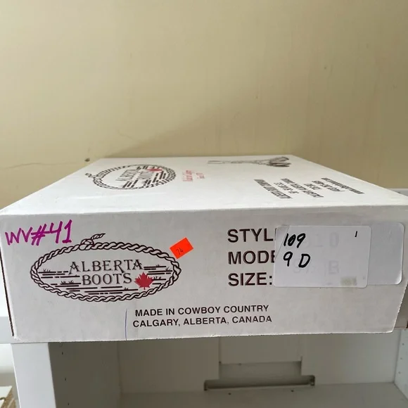 NWT Alberta Boots Brown Cowhide Leather Western Cowboy Boots Men Size 9 US - Picture 7 of 8